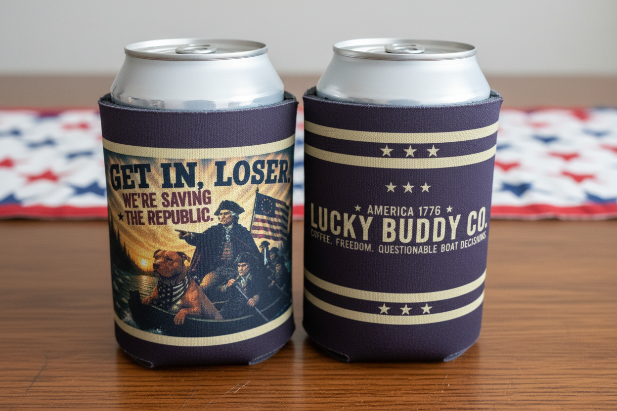 Two koozies side by side